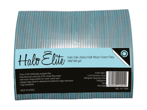 Halo Elite Half-Moon Zebra File 180/180 grit - individually wrapped - 50 pack. Click For Offers