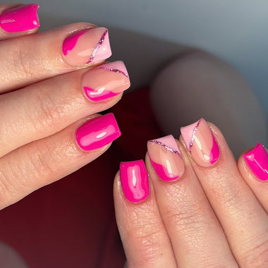 nail art using halo cerise pink