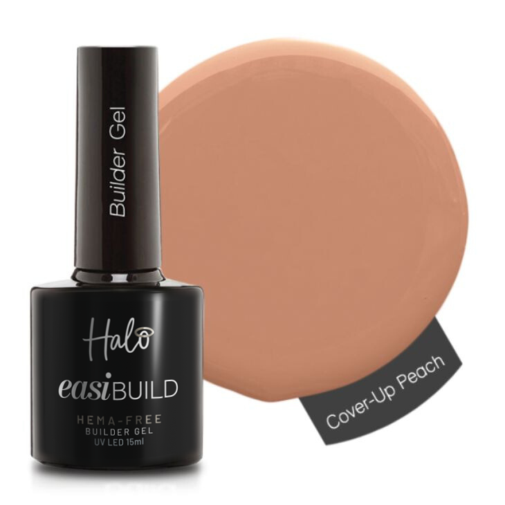 Halo easiBUILD Builder Gel in Cover-Up Peach color with a swatch on a white background