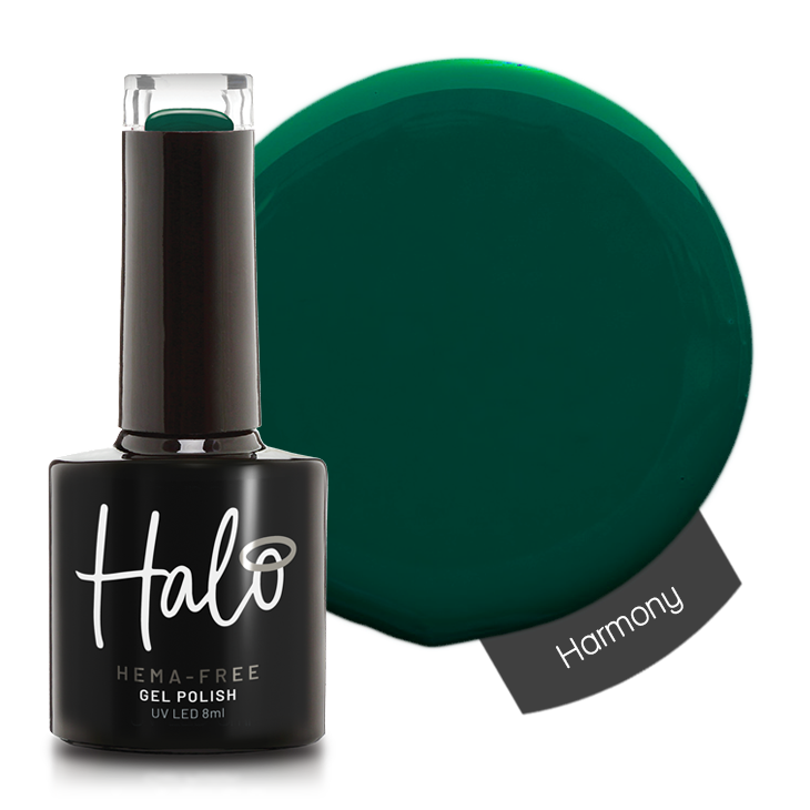 Product image and colour swatch of Pure Nails' HEMA-Free Halo gel polish in shade 'Harmony'