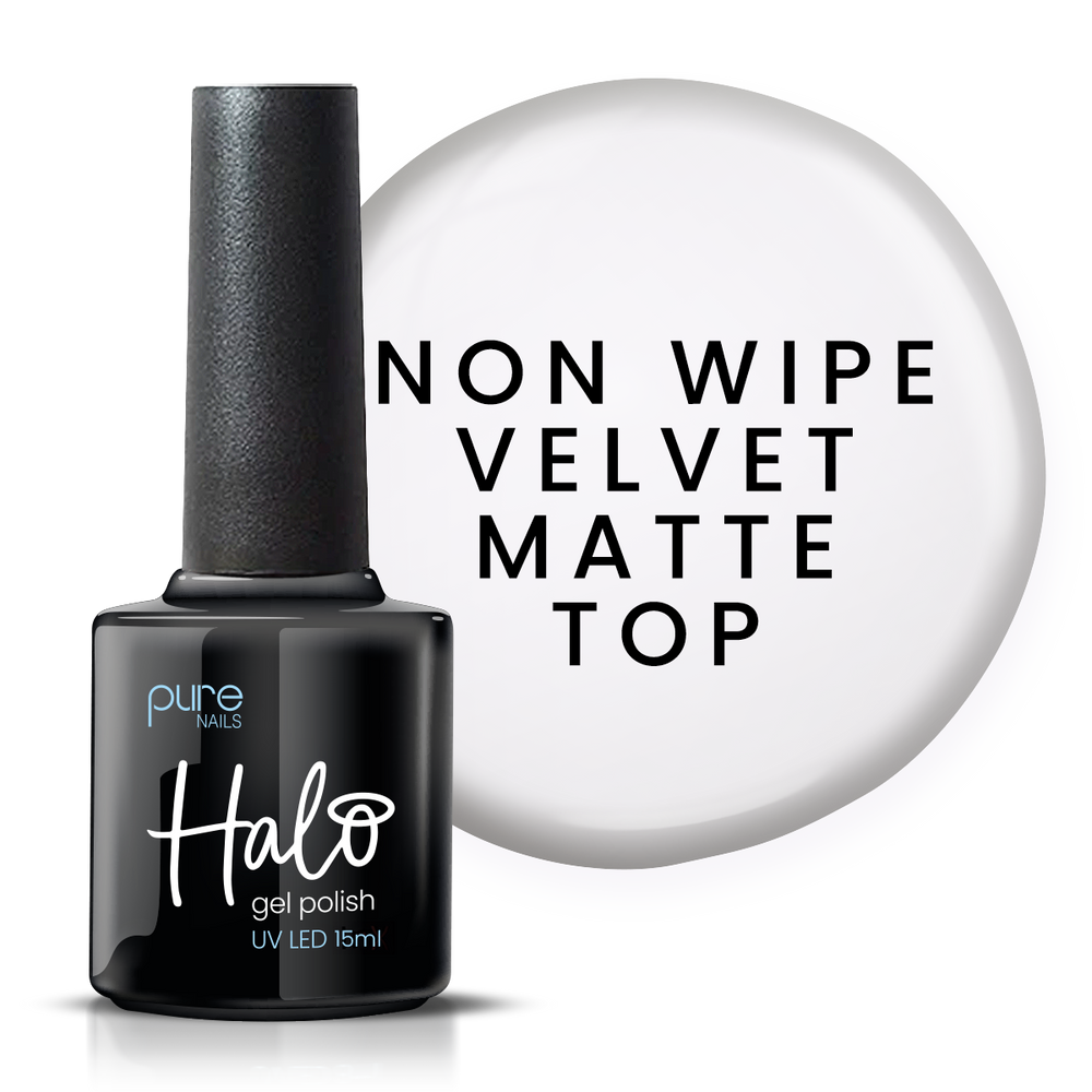 Halo Gel Polish 15ml Velvet Matte Top (Non Wipe)