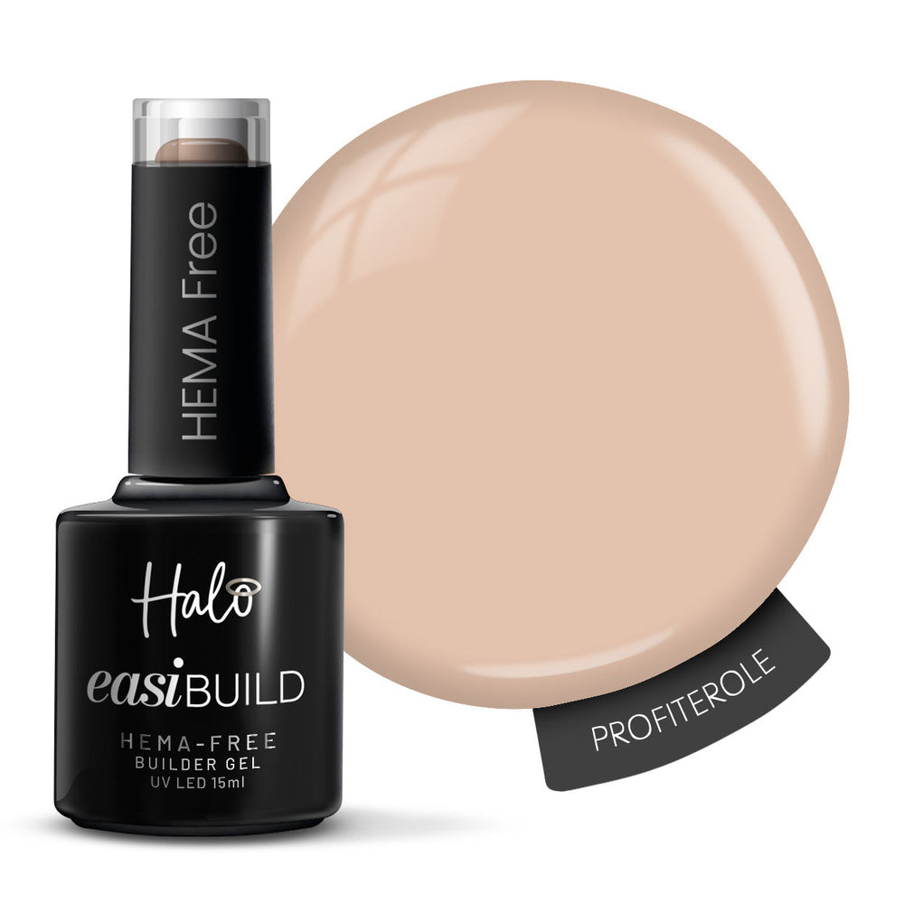 Hema Free Halo easiBUILD gel with a beige color swatch on a white background