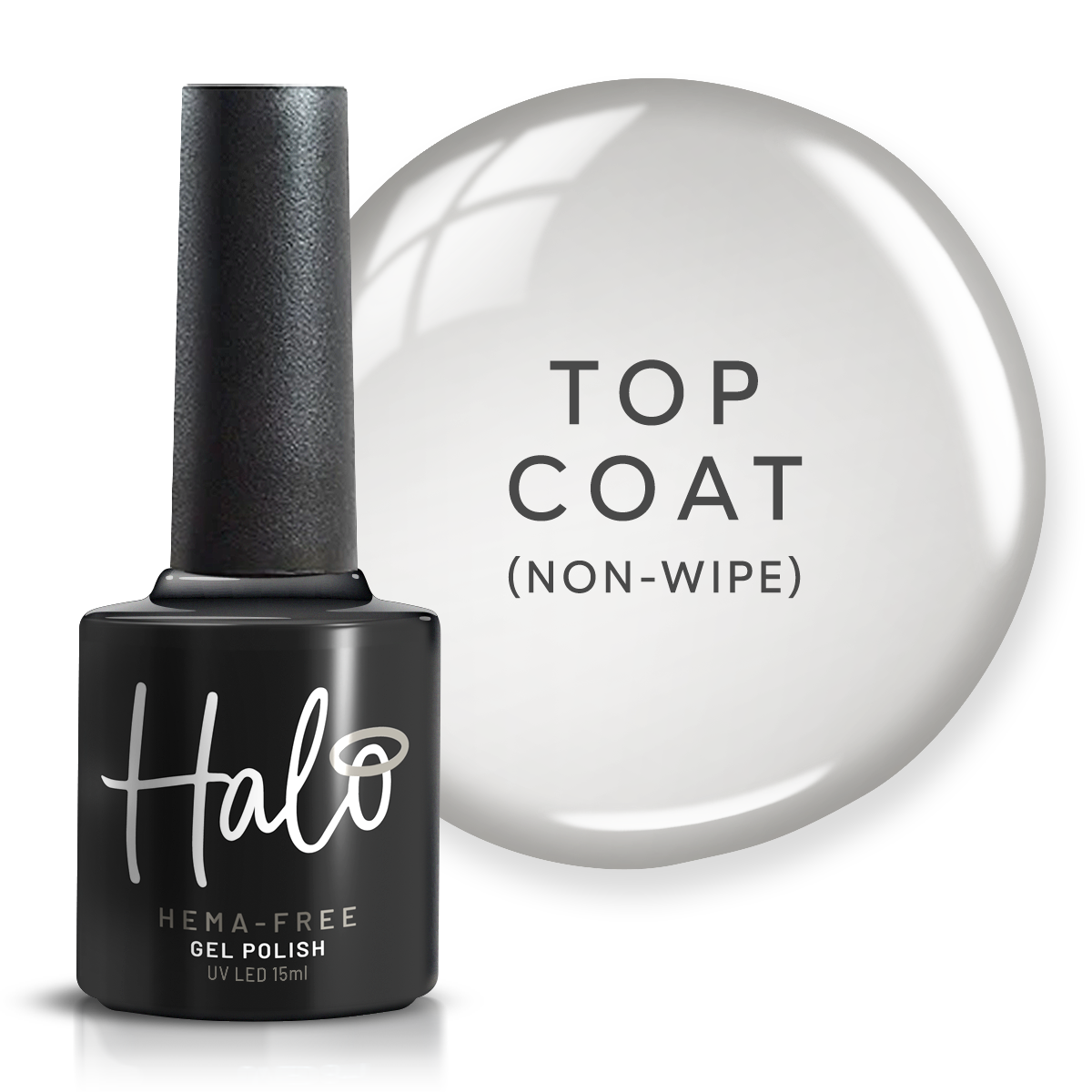 Halo Gel Polish 15ml Hema Free Top Coat (Non Wipe)