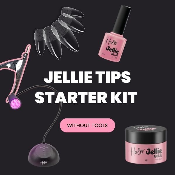 Halo Jellie Tips Kit with Flash Cure LED Nail Lamp