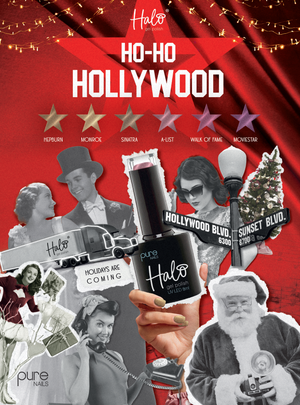 Pure Nails' Ho Ho Hollywood promotional poster for the winter gel nails collection