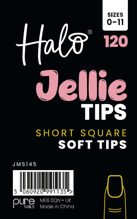 
            
                Load image into Gallery viewer, Halo Jellie Nail Tips Short Square, Sizes 0-11, 120 Mixed Sizes
            
        