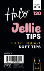 Halo Jellie Nail Tips Short Square, Sizes 0-11, 120 Mixed Sizes
