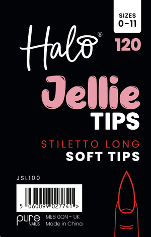 
            
                Load image into Gallery viewer, Halo Jellie Nail Tips Stiletto Long, Sizes 0-11, 120 Mixed Sizes
            
        