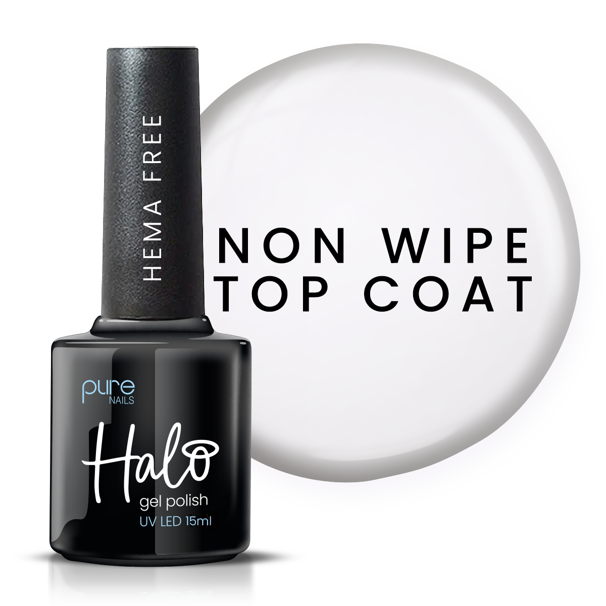 Halo Gel Polish 15ml Hema Free Top Coat (Non Wipe)