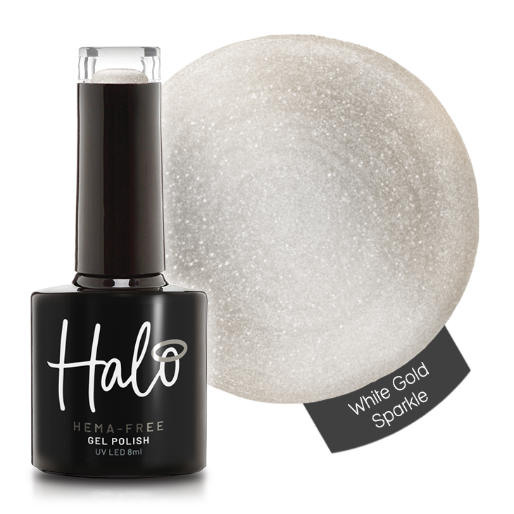 Halo Gel Polish 8ml White Gold Sparkle