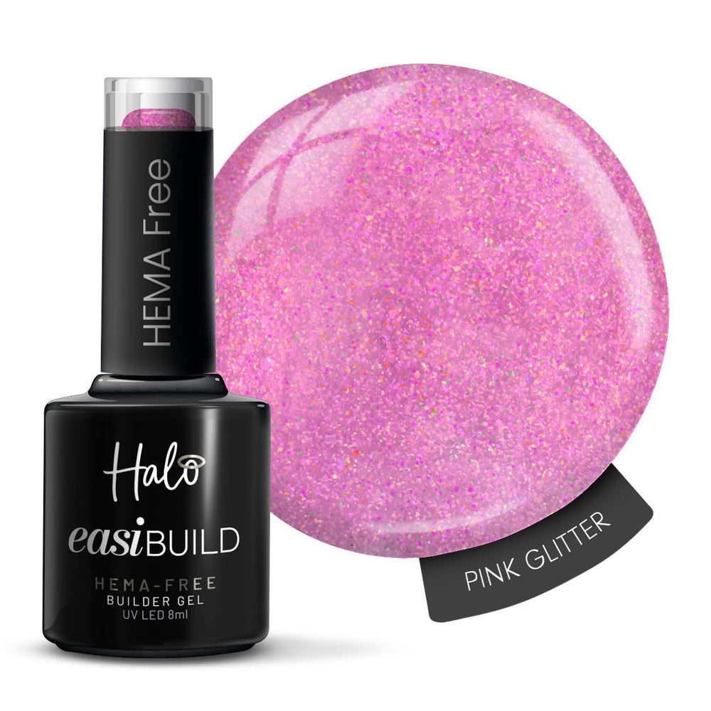 Halo EasiBuild HEMA-Free Pink Glitter 8ml