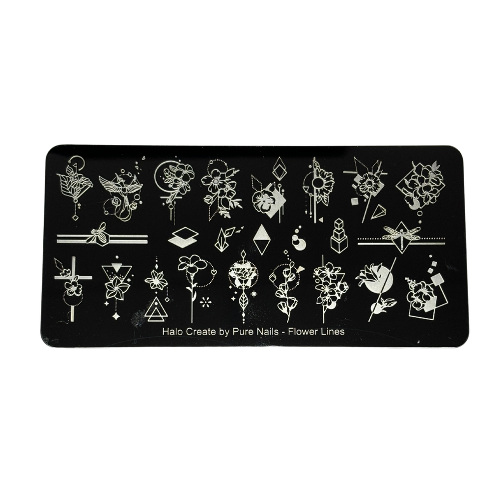 Halo Create Stamping Plate Flower Lines