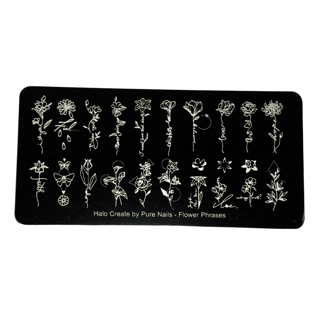 Halo Create Stamping Plate Flower Phrases