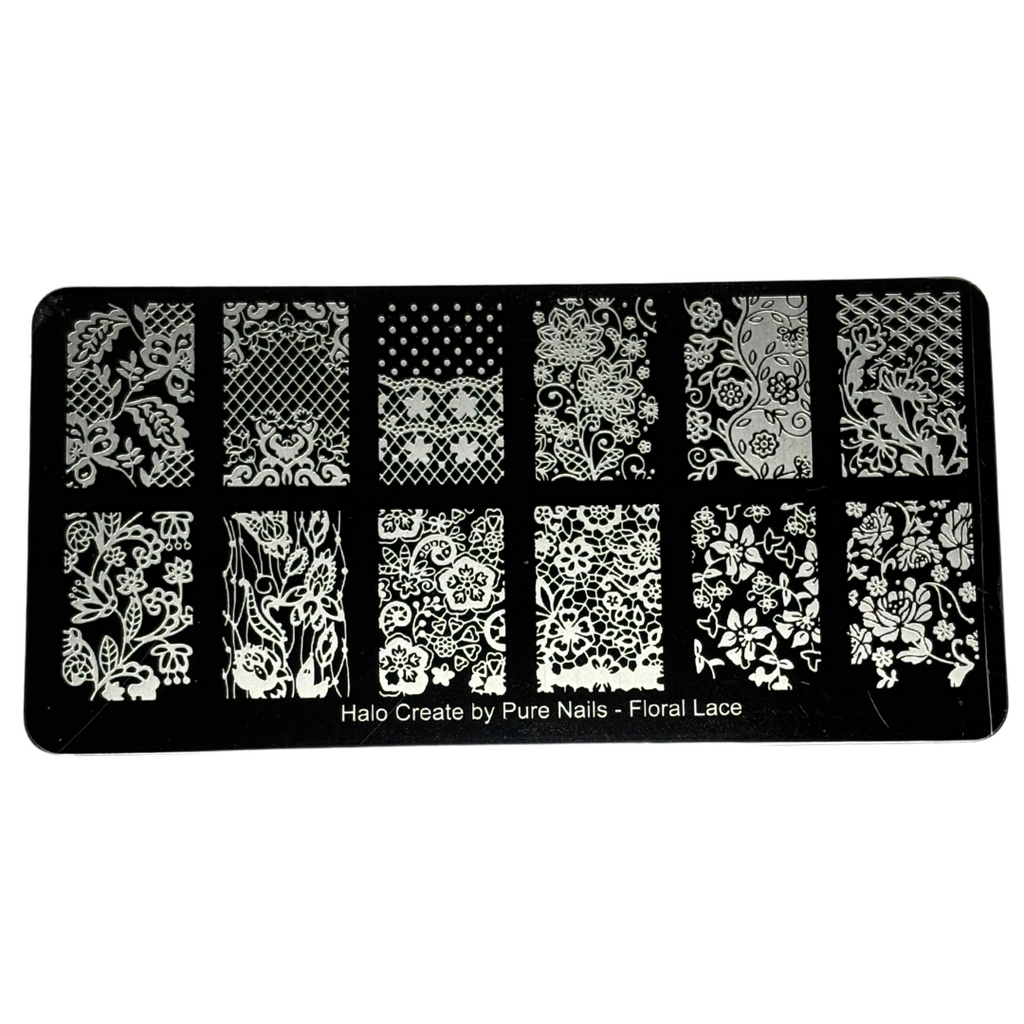 Halo Create Stamping Plate Floral Lace