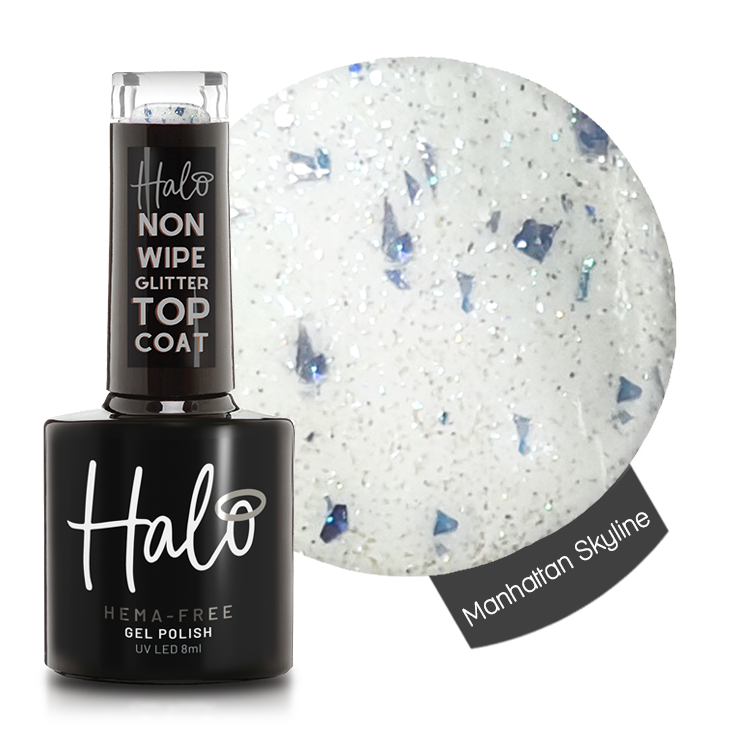 Product image of Pure Nails' Halo Non-Wipe Glitter Top Coat in shade 'Manhattan Skyline' 