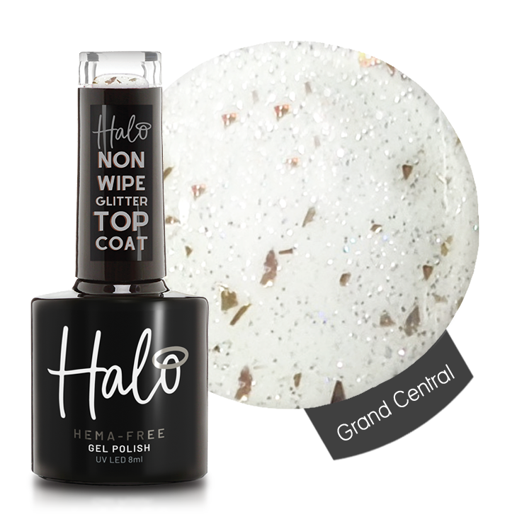 Halo Gel Polish Grand Central Glitter Top Coat