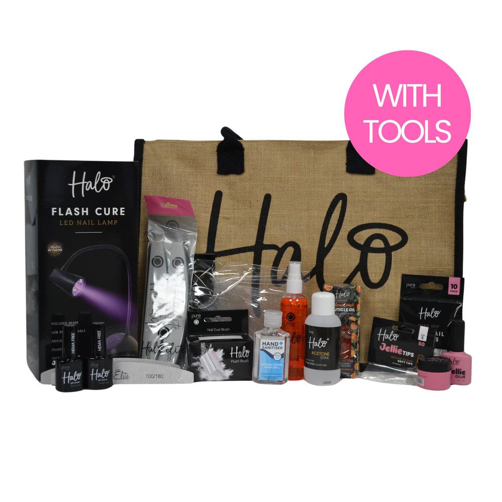 Halo Jellie Tips Kit with Flash Cure LED Nail Lamp