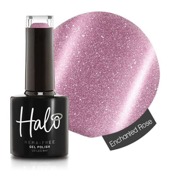 Product image of Pure Nails' Halo HEMA-Free glitter gel polish in shade 'Enchanted Rose'