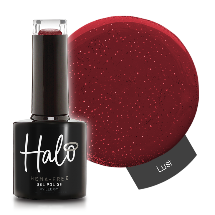 Product image of Pure Nails' Halo Glitter Gel Polish in the shade 'Lust'