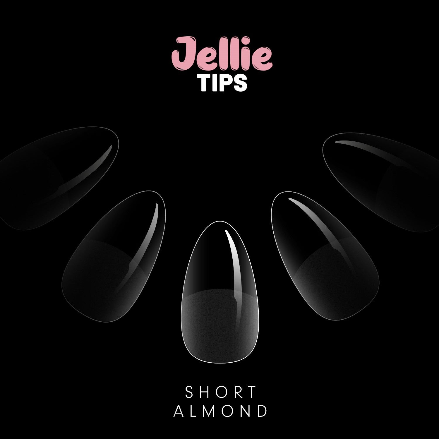Halo Jellie Nail Tips Short Almond, Sizes 0-11, 120 Mixed Sizes