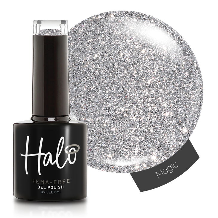 Product image of Pure Nails' Halo HEMA-Free glitter gel polish in shade 'Magic'