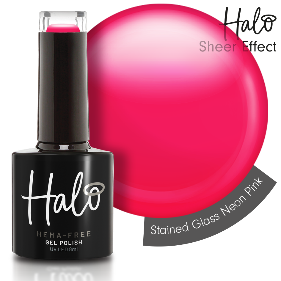 Halo Gel Polish 8ml Stained Glass Neon Pink