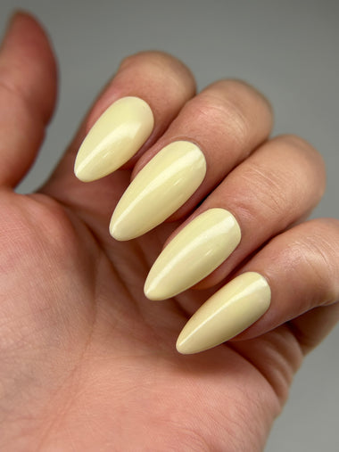 Hand with nail polish shade angel