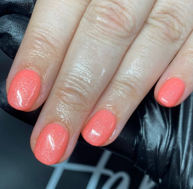 Coral & Sparkle top coat Halo Gel Polish PLUS