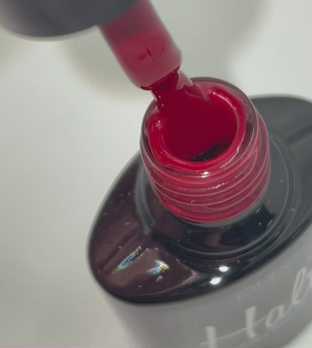 Product video of Pure Nails' Halo gel polish in shade 'Blood Red'