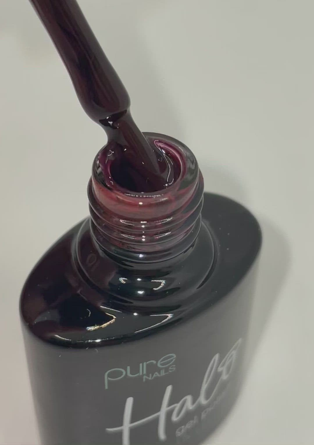 Product video of Pure Nails' Halo gel polish in shade 'Conker'