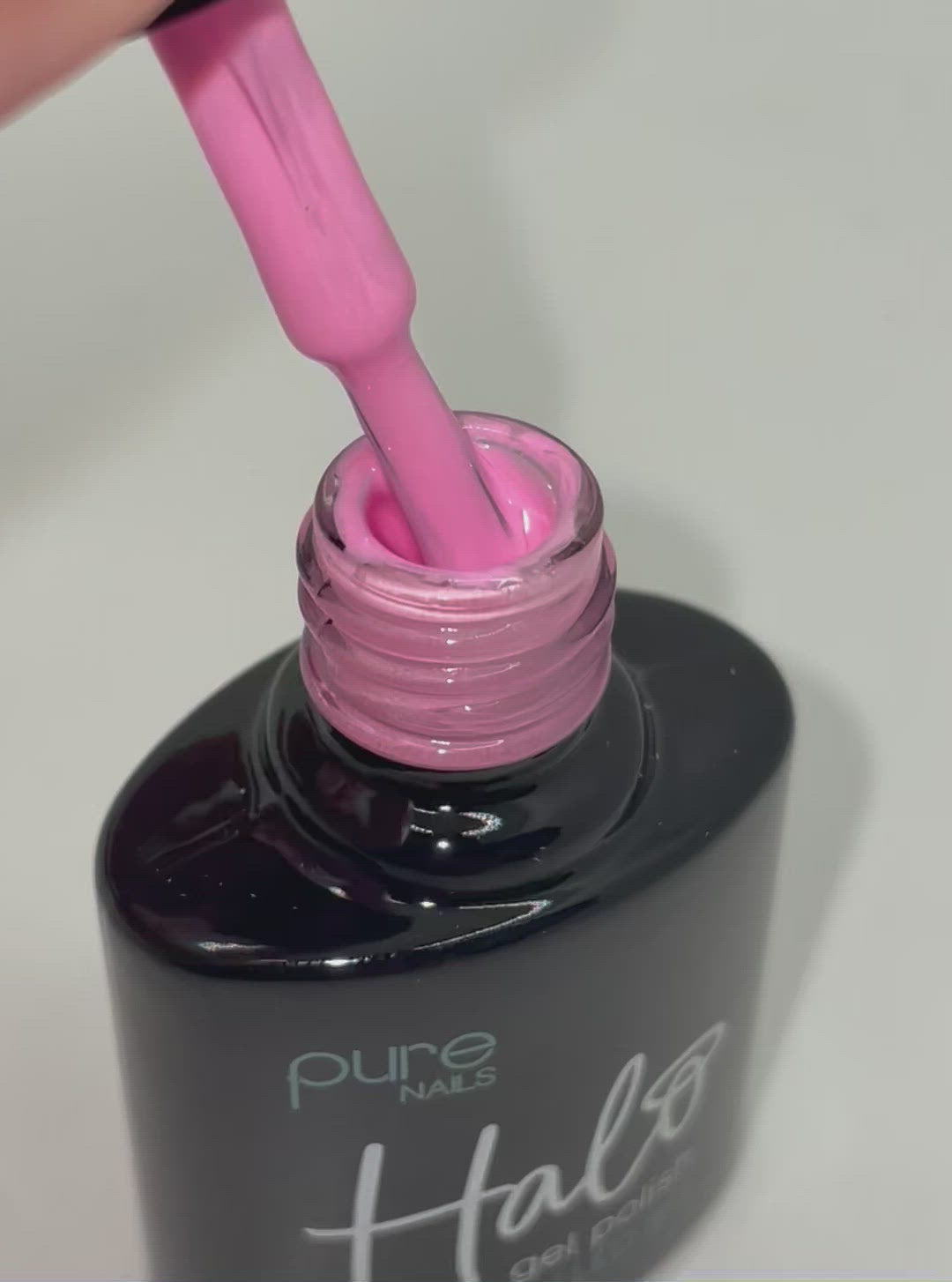 Product video of Pure Nails' Halo gel polish in shade 'Bubblegum Pink'