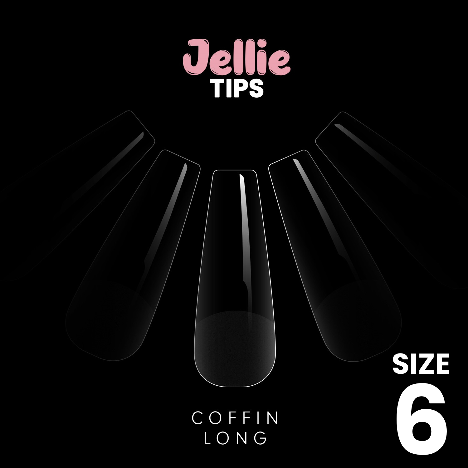 Halo Jellie Nail Tips Coffin Long, Sizes 6, 50 One Size