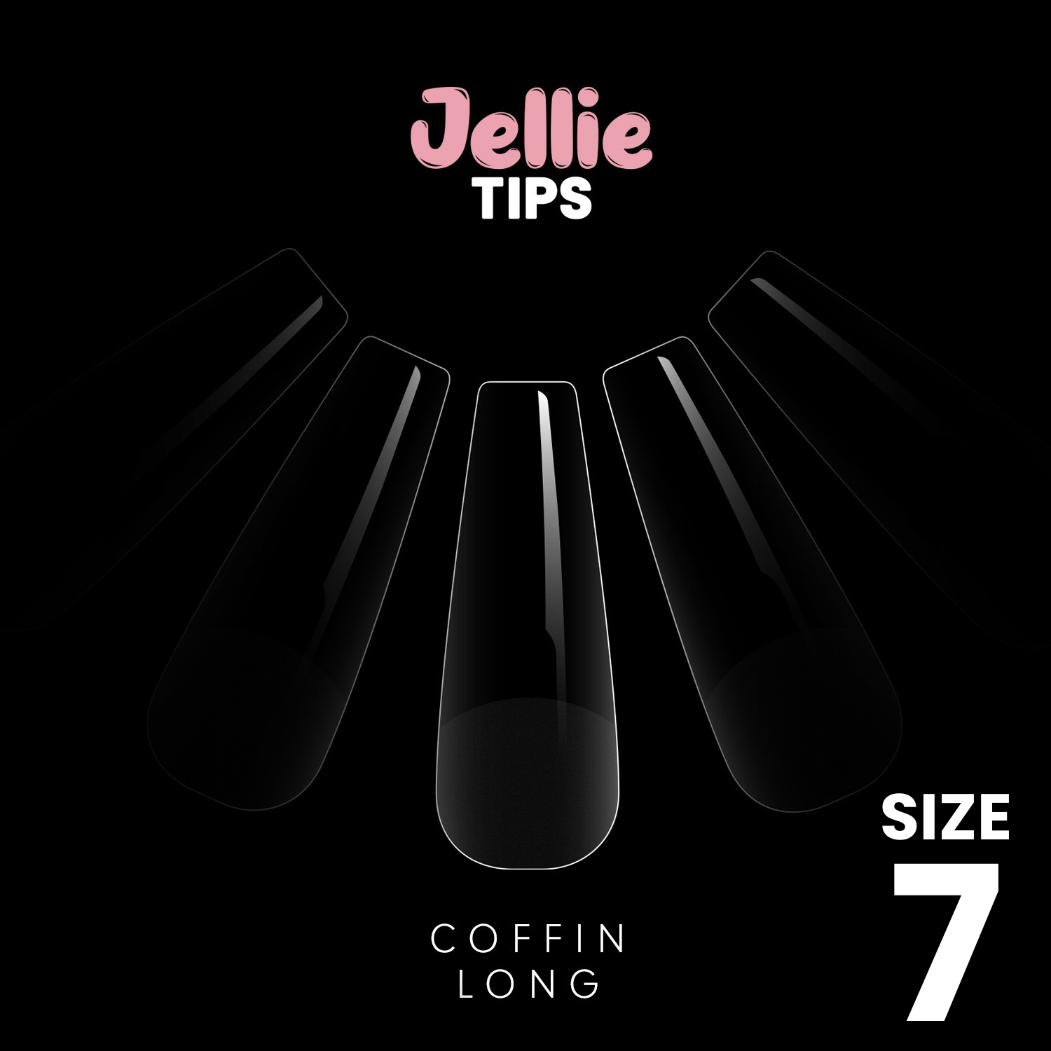 Halo Jellie Nail Tips Coffin Long, Sizes 7, 50 One Size