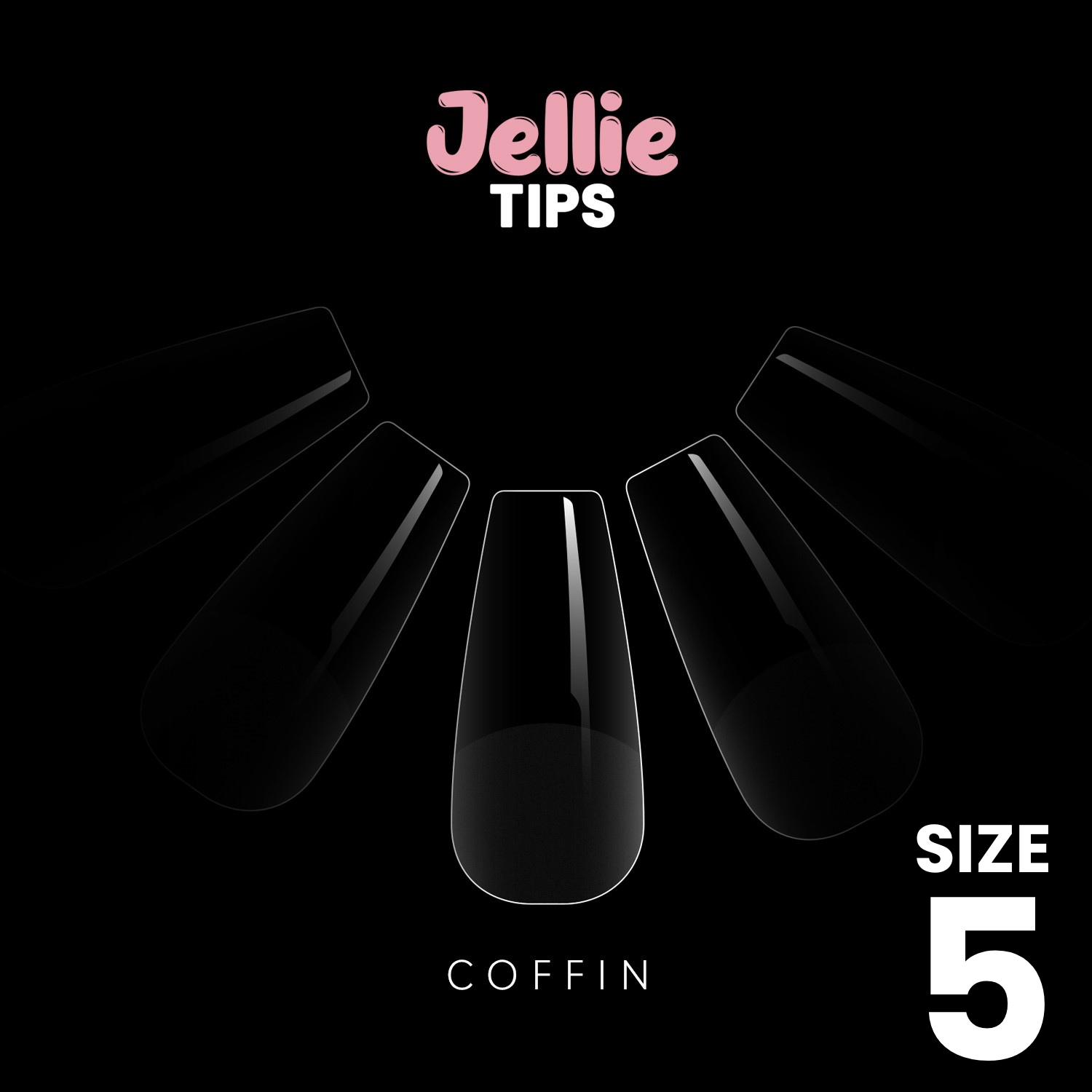Halo Jellie Nail Tips Coffin, Sizes 5, 50 One Size
