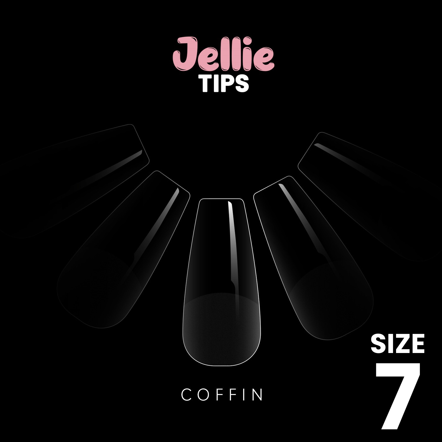Halo Jellie Nail Tips Coffin, Sizes 7, 50 One Size