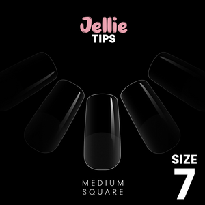 Halo Jellie Nail Tips Medium Square, Sizes 7, 50 One Size