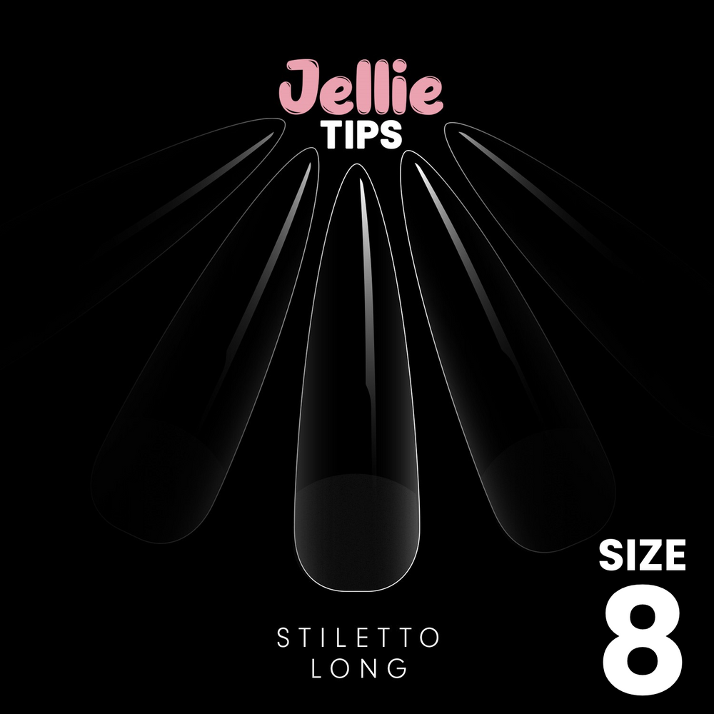 Halo Jellie Nail Tips Stiletto Long, Sizes 8, 50 One Size