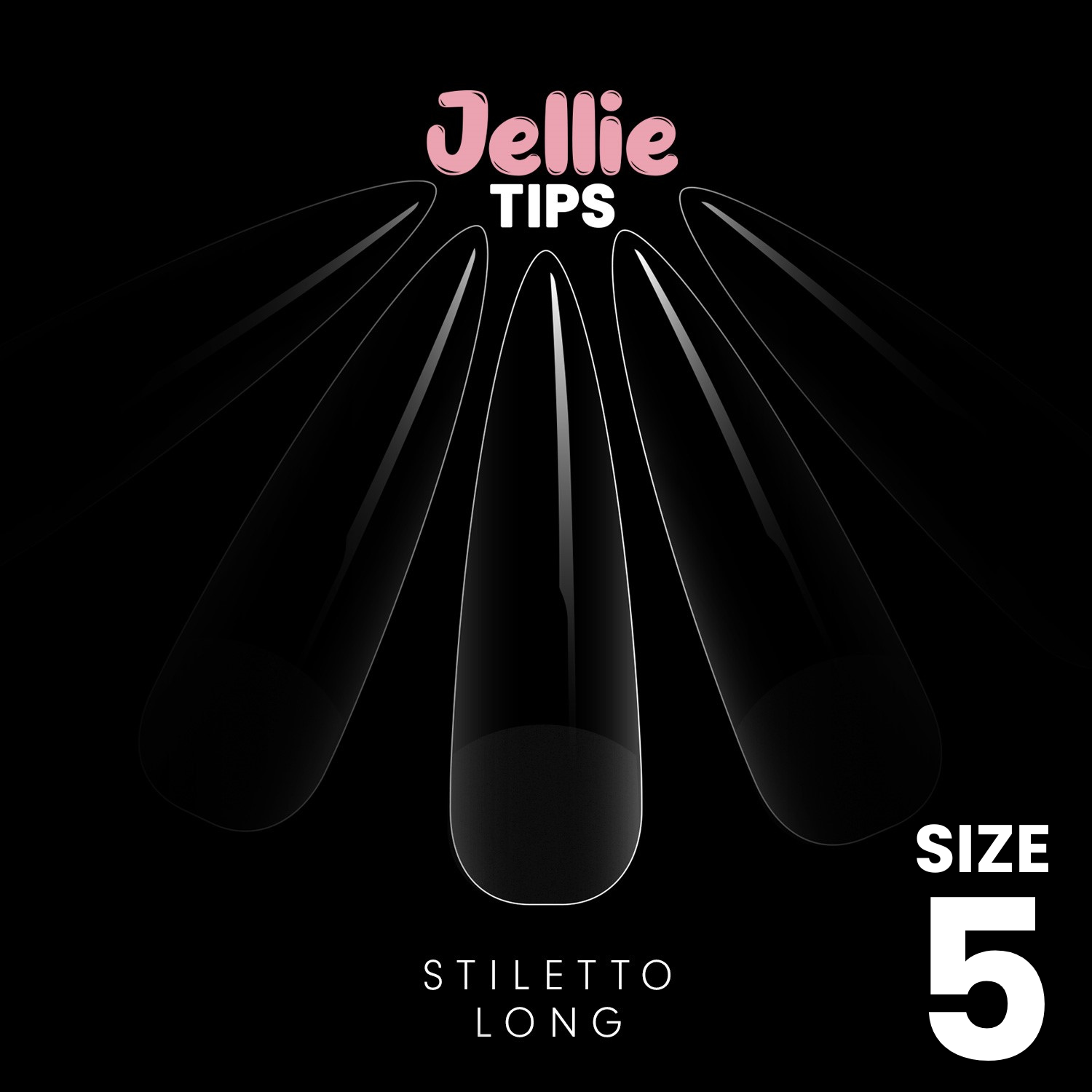 Halo Jellie Nail Tips Stiletto Long, Sizes 5, 50 One Size