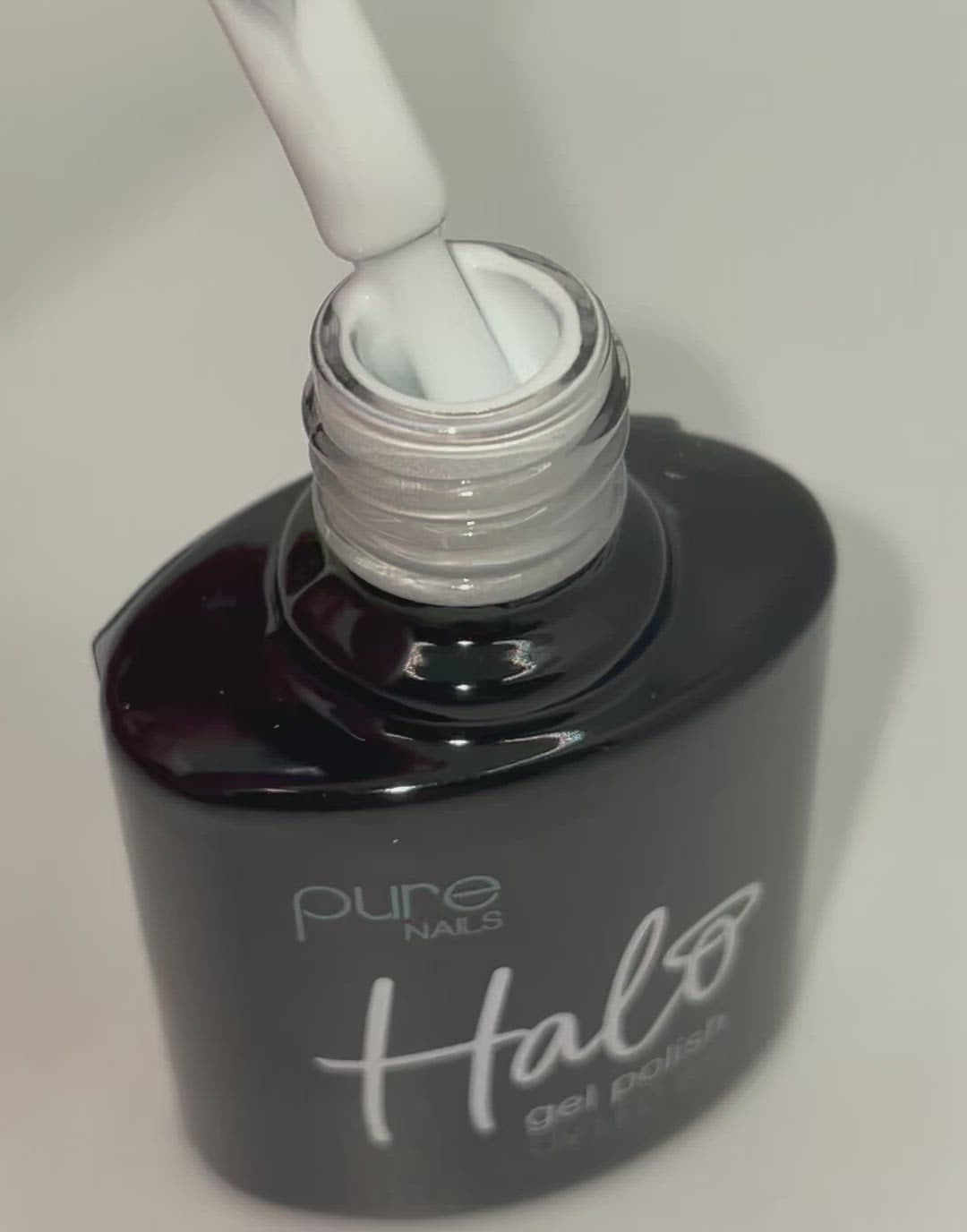 Product video of Pure Nails' Halo gel polish in shade 'French White'