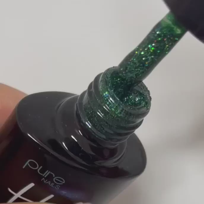 Product video of Pure Nails' Halo Glitter Gel Polish in the shade 'Saturn'