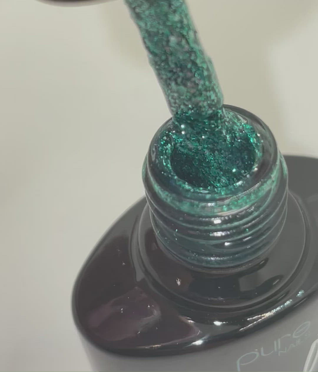 Product video of Pure Nails' Halo gel polish in shade 'Emerald'