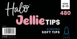 Halo Jellie Nail Tips 480s Almond, Sizes 0-11, Mixed Sizes