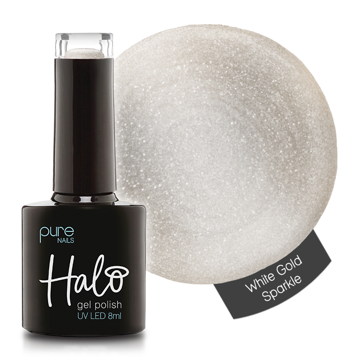 Halo Gel Polish 8ml White Gold Sparkle