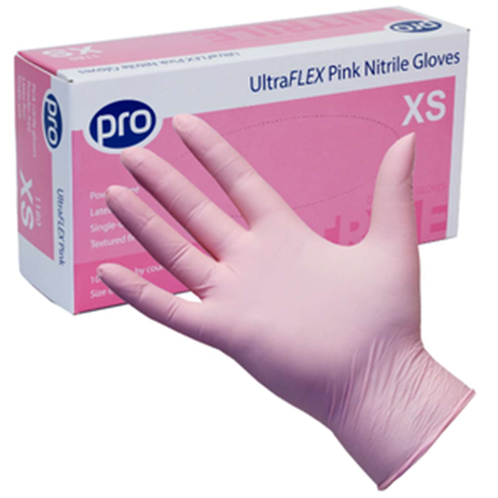 Nitrile Gloves - UltraFlex Pink - Box 100 (50 Pairs) Click for Offer
