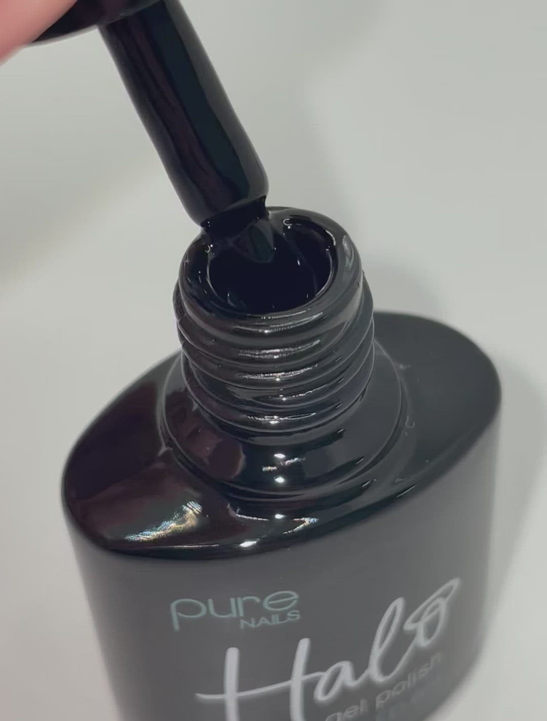 Product video of Pure Nails' Halo gel polish in shade 'Black'