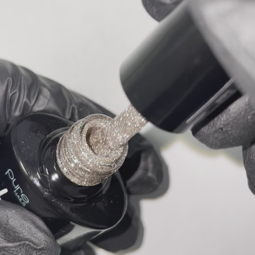 Product video showing Pure Nails' Halo Gel Polish shade 'Mirror Mirror'